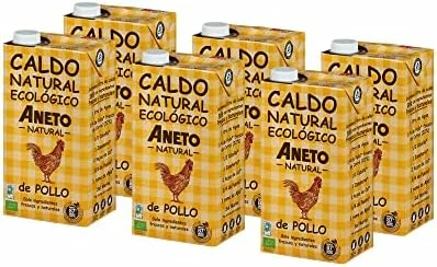 Aneto caldo de pollo ecológico pack 6×1L por 15 €