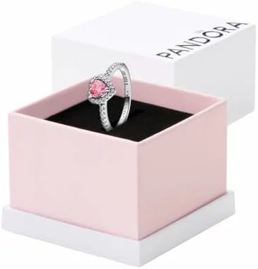 Anillo PANDORA con corazón exaltado rosa