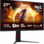 AOC Q27G4ZD monitor gaming QD-OLED 27" QHD 280 Hz