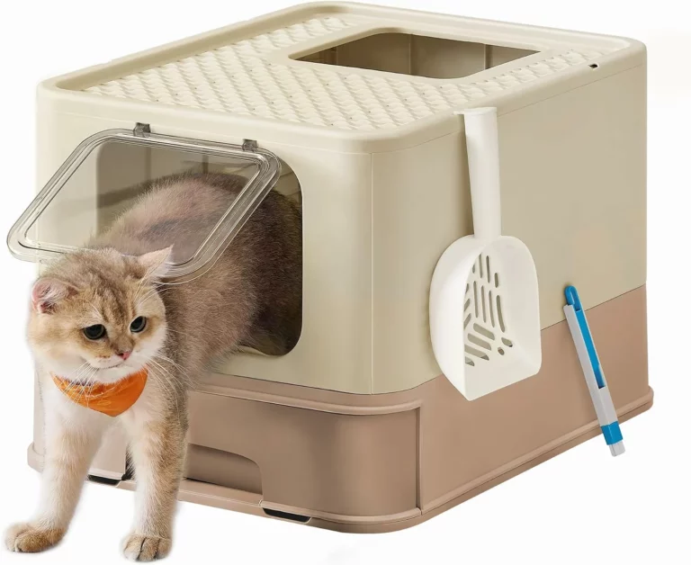 Arenero cerrado para gatos Feandrea con bandeja extraíble