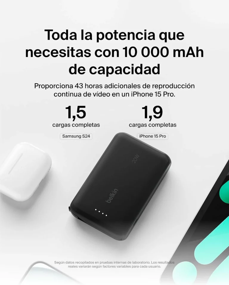 Batería externa Belkin BoostCharge 10000 mAh con cable USB-C