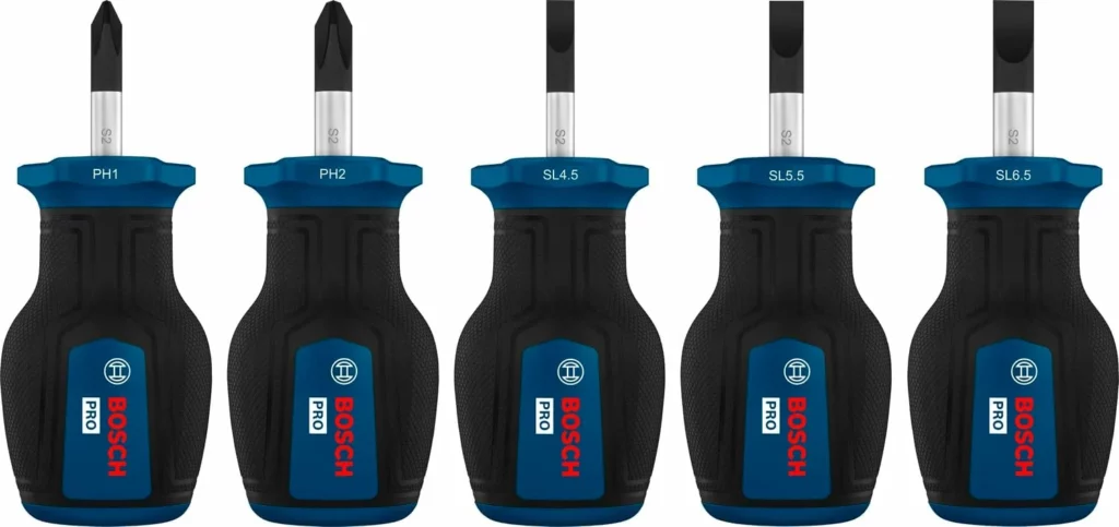Bosch Set de destornilladores cortos PRO PH/SL, 5 unidades