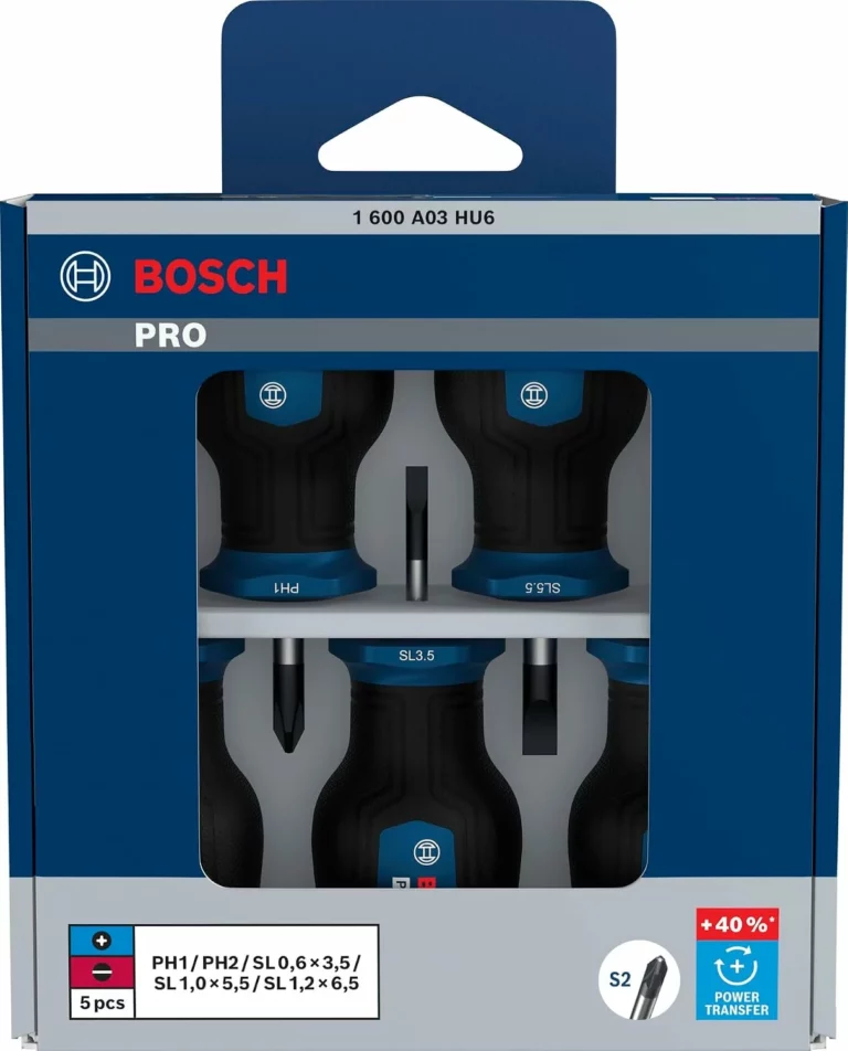 Bosch Set de destornilladores cortos PRO PH/SL, 5 unidades