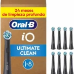 Cabezales de recambio Oral-B iO Ultimate Clean negros, pack de 8