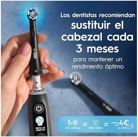 Cabezales de recambio Oral-B iO Ultimate Clean negros, pack de 8