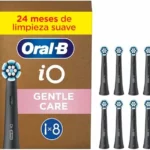 Cabezales Oral-B iO Gentle Care negros, pack de 8