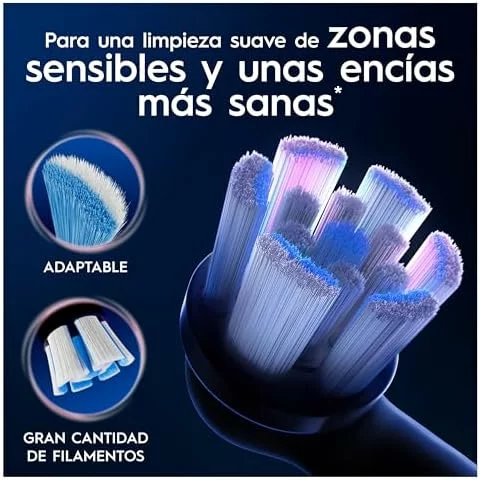 Cabezales Oral-B iO Gentle Care negros, pack de 8