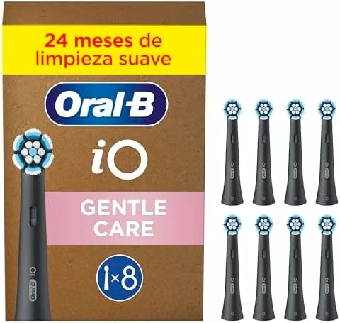 Cabezales Oral-B iO Gentle Care negros, pack de 8