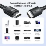 Cable HDMI 2.1 UGREEN 8K 48Gbps de 2 metros