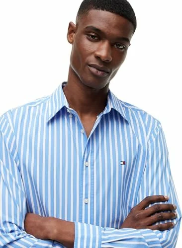 Camisa Tommy Hilfiger Flex Poplin Seasonal Stripe para hombre