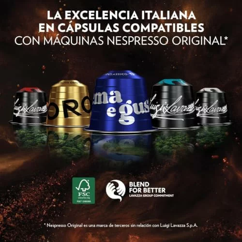Cápsulas de café Lavazza Qualità Oro compatibles con Nespresso, 10 unidades