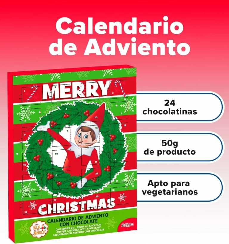 Dekora Calendario de Adviento de Chocolate para Niños Elfo Travieso 50 g