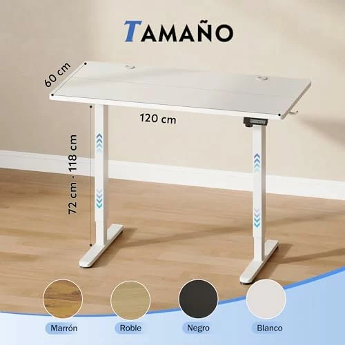 DEVAISE escritorio elevable 120×60