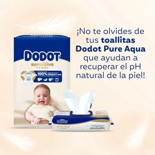 Dodot Sensitive Talla 1, pack 224 pañales con 40 toallitas