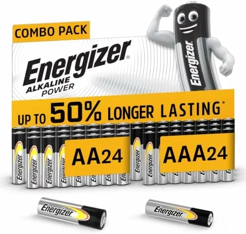 Energizer Alkaline Power Pilas AA + AAA (Paquete de 48) – 24AA y 24AAA