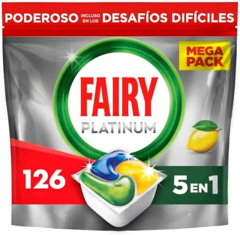 Fairy Platinum cápsulas para lavavajillas limón 126 unidades