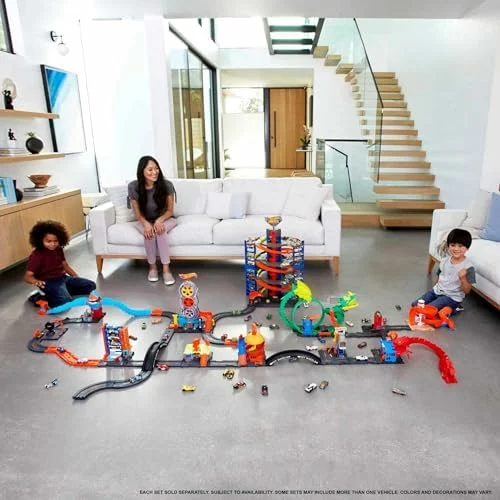 Hot Wheels Caja de Acrobacias Track Builder Unlimited con Coche