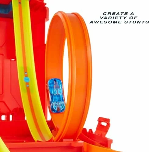 Hot Wheels Caja de Acrobacias Track Builder Unlimited con Coche