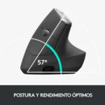 Logitech MX Vertical ratón inalámbrico ergonómico