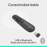 Logitech R500s presentador láser Bluetooth y USB