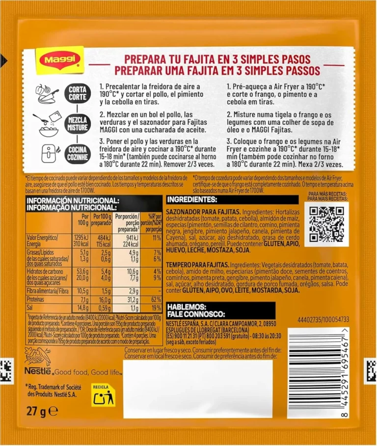 Maggi Airfryer Fajitas pack 27 sobres