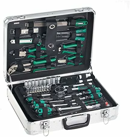Maletín de herramientas Mannesmann M29075 de aluminio, 108 piezas