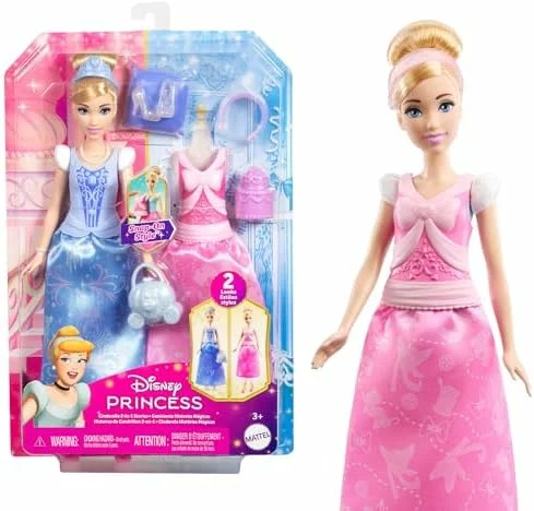 Mattel Disney Princesas Cenicienta muñeca 2 en 1