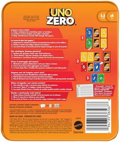 Mattel Games UNO Zero en lata metálica