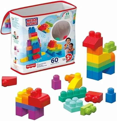 Mega Bloks First Builders bolsa grande de bloques azul