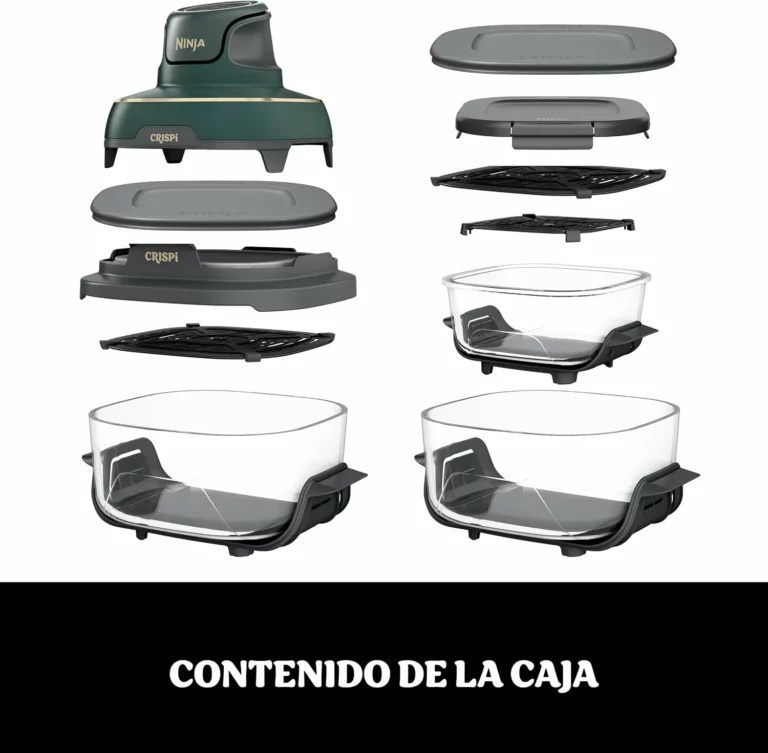 Ninja CRISPi freidora de aire portátil 4 en 1 con 3 recipientes de cristal