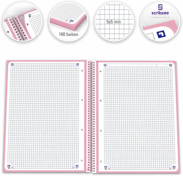 Oxford Europeanbook 1 cuaderno A4+ cuadrícula 5×5, pack de 2