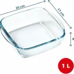 Pyrex Prepware fuente cuadrada de vidrio 20 x 17 cm