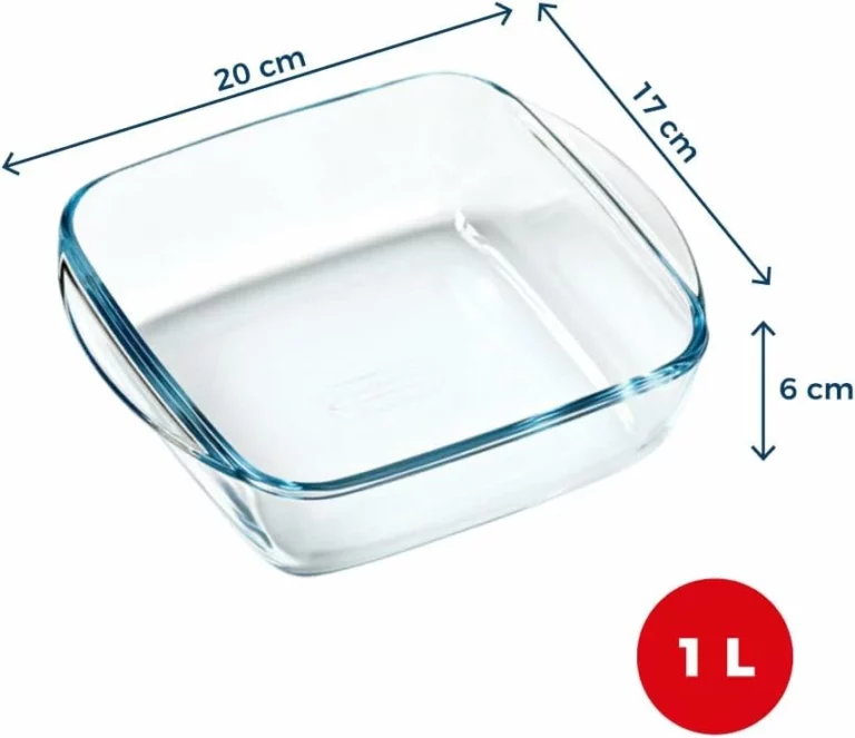Pyrex Prepware fuente cuadrada de vidrio 20 x 17 cm