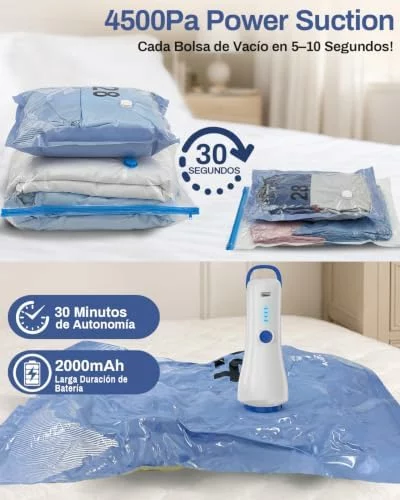 Raplink bolsas de vacío con bomba eléctrica, pack 8
