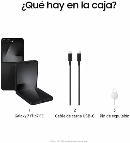 Smartphone Samsung Galaxy Z Flip7 FE 128 GB plegable negro 128GB 50MP