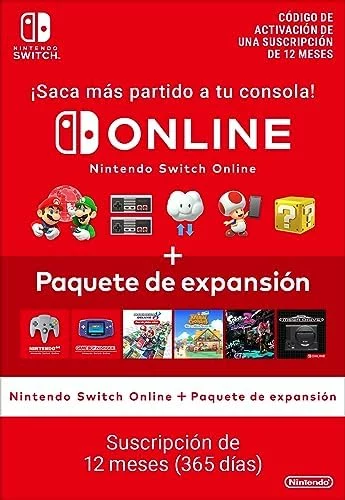 Suscripción Nintendo Switch Online + Paquete de expansión individual