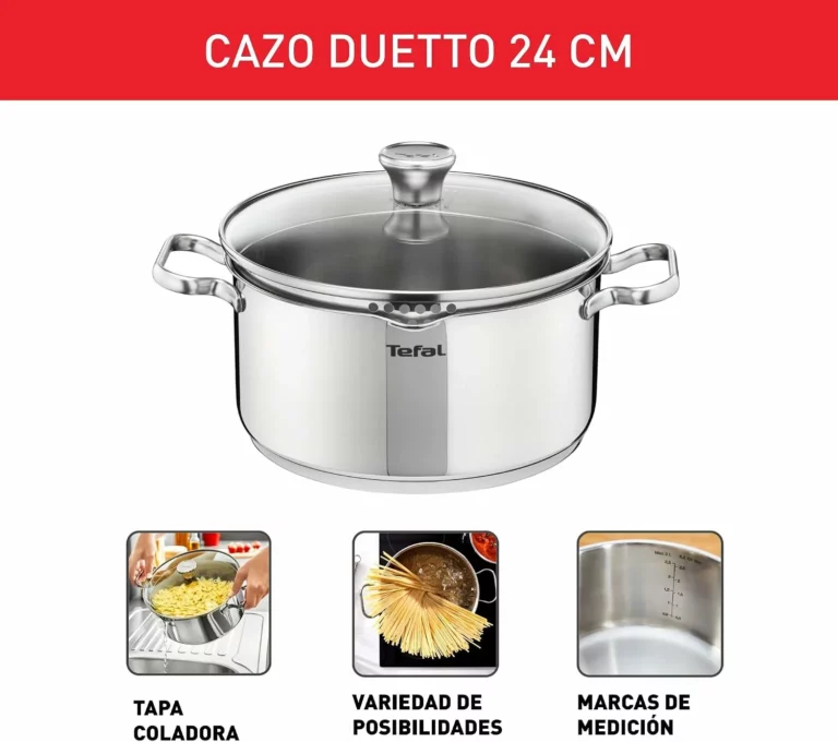 Tefal Duetto cacerola 24 cm de acero inoxidable