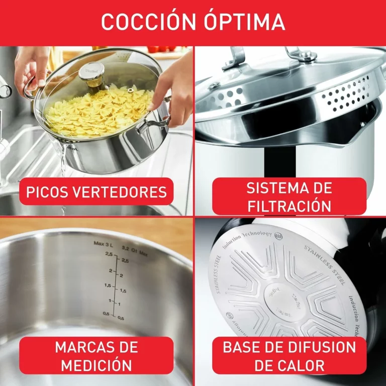 Tefal Duetto cacerola 24 cm de acero inoxidable
