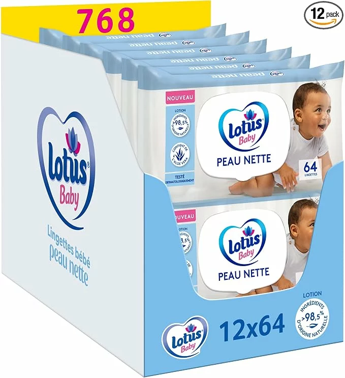 Toallitas Lotus Baby Piel Nette 12 x 64 unidades