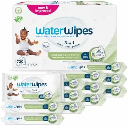 Toallitas WaterWipes Sensitive+ para bebé y niño, 12 paquetes