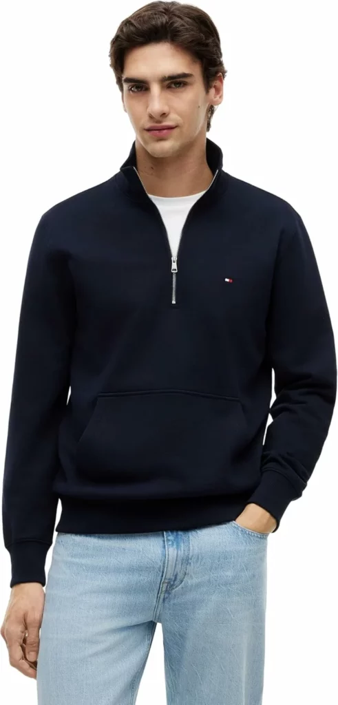 Tommy Hilfiger Essential Terry sudadera con media cremallera para hombre