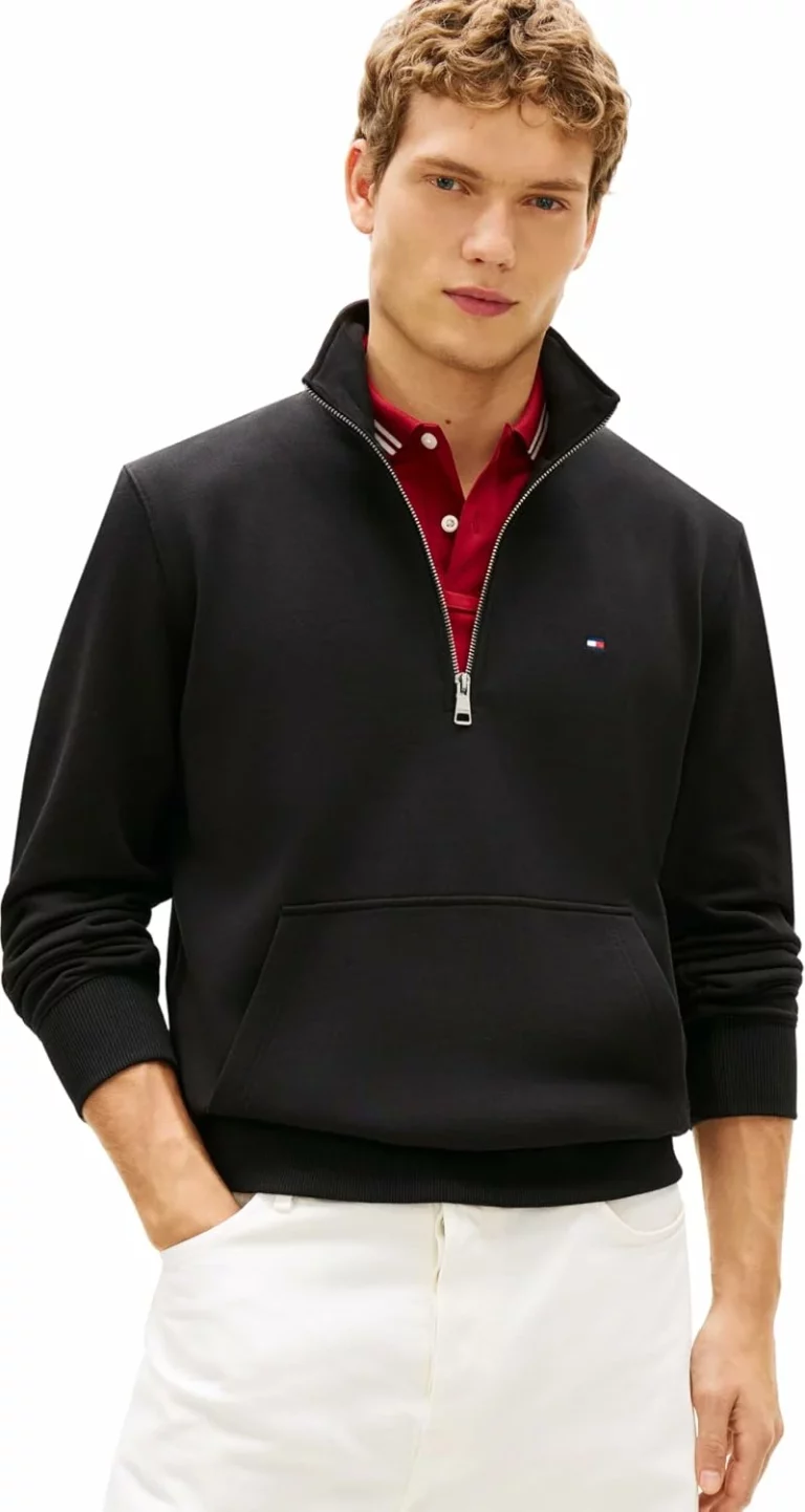 Tommy Hilfiger Essential Terry sudadera con media cremallera para hombre