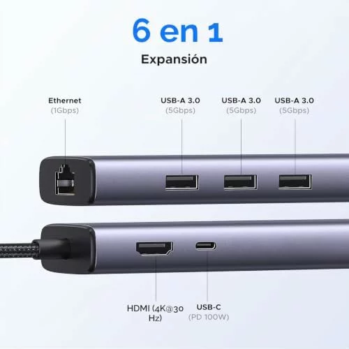 UGREEN Revodok 1061 Hub USB-C 6 en 1